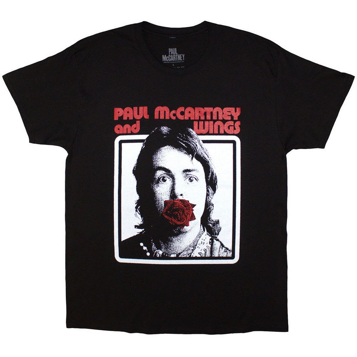 Black - Front - Paul McCartney Unisex Adult Red Rose Speedway Back Print T-Shirt
