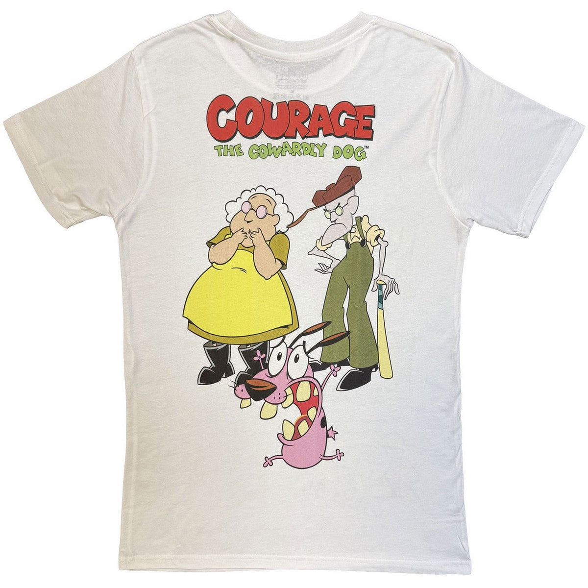 White - Back - Courage The Cowardly Dog Unisex Adult Back Print T-Shirt