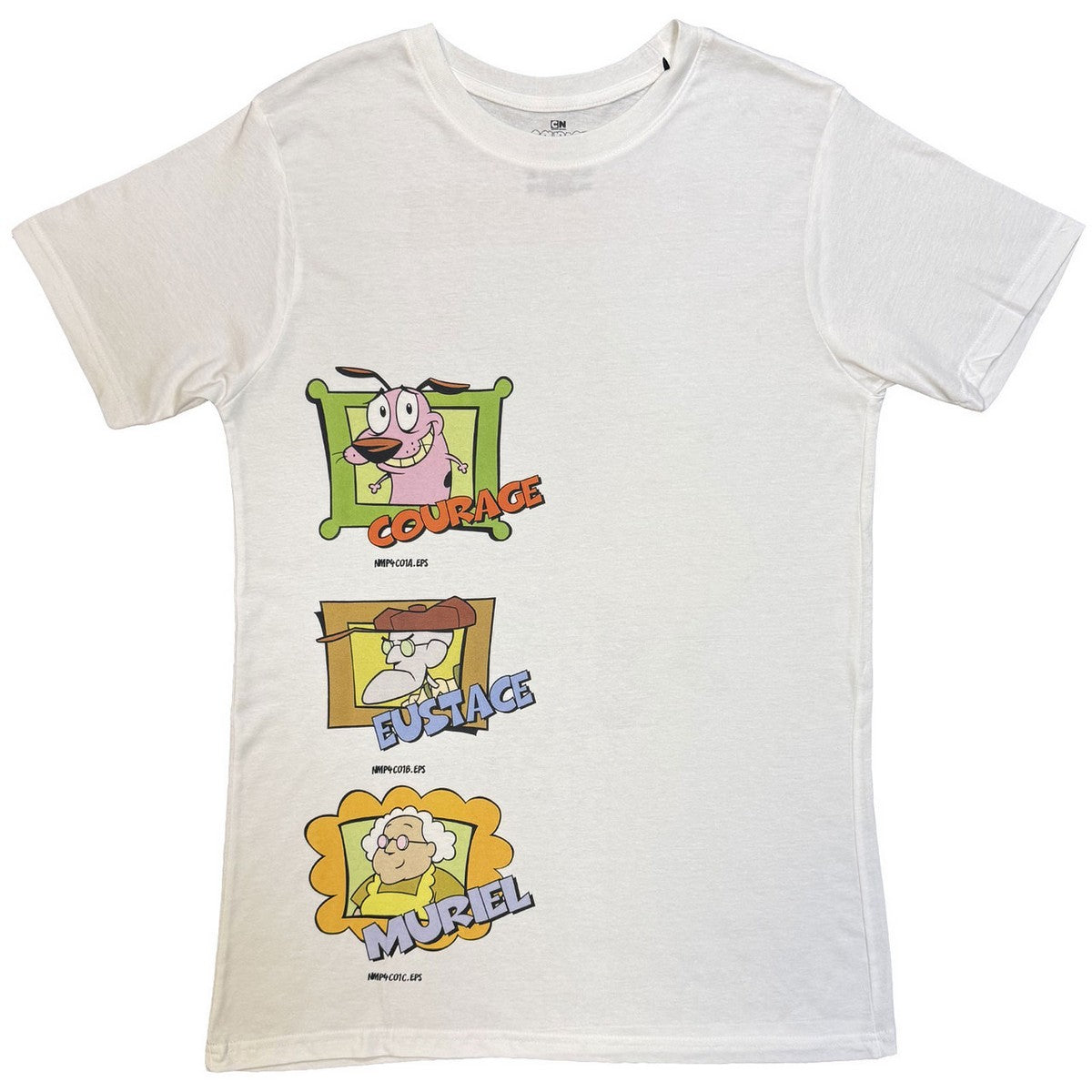 White - Front - Courage The Cowardly Dog Unisex Adult Back Print T-Shirt