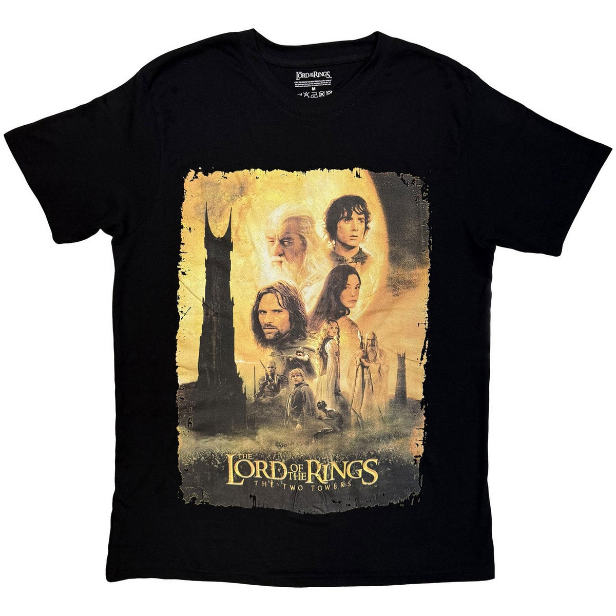 Black - Front - The Lord Of The Rings: The Two Towers Unisex Adult Poster T-Shirt