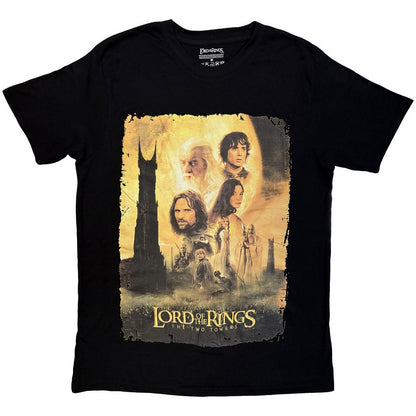 Black - Front - The Lord Of The Rings: The Two Towers Unisex Adult Poster T-Shirt