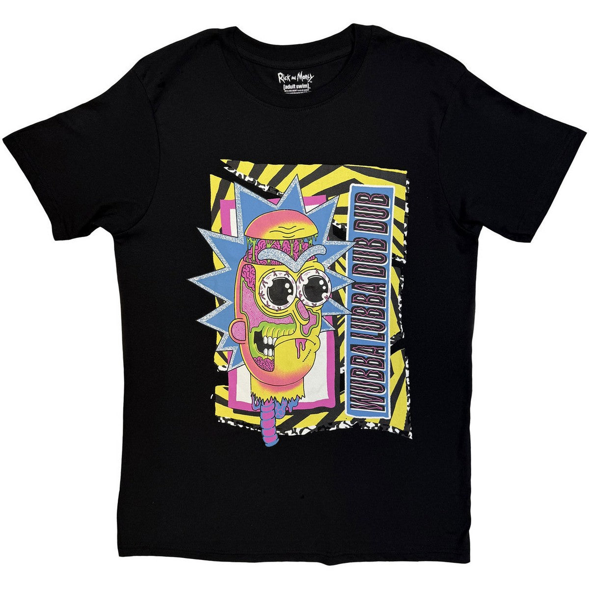 Black - Front - Rick And Morty Unisex Adult Wubba Lubba Dub Dub T-Shirt
