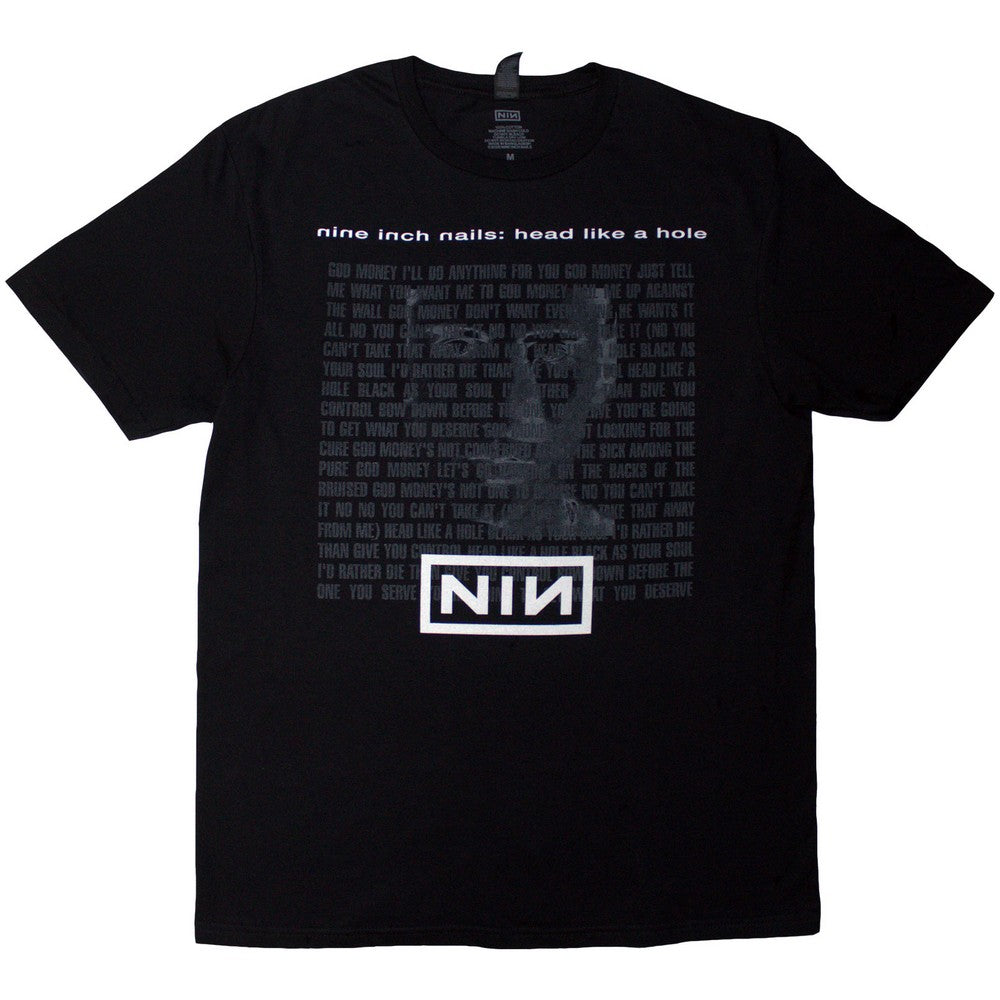 Black - Front - Nine Inch Nails Unisex Adult Head Like A Hole T-Shirt