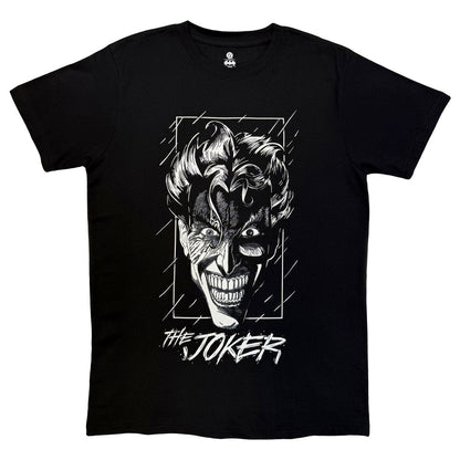 Black - Front - The Joker Unisex Adult Black & White Grin T-Shirt