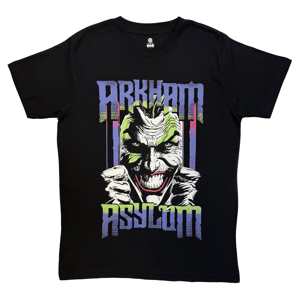 Black - Front - DC Comics Unisex Adult Arkham Asylum The Joker T-Shirt