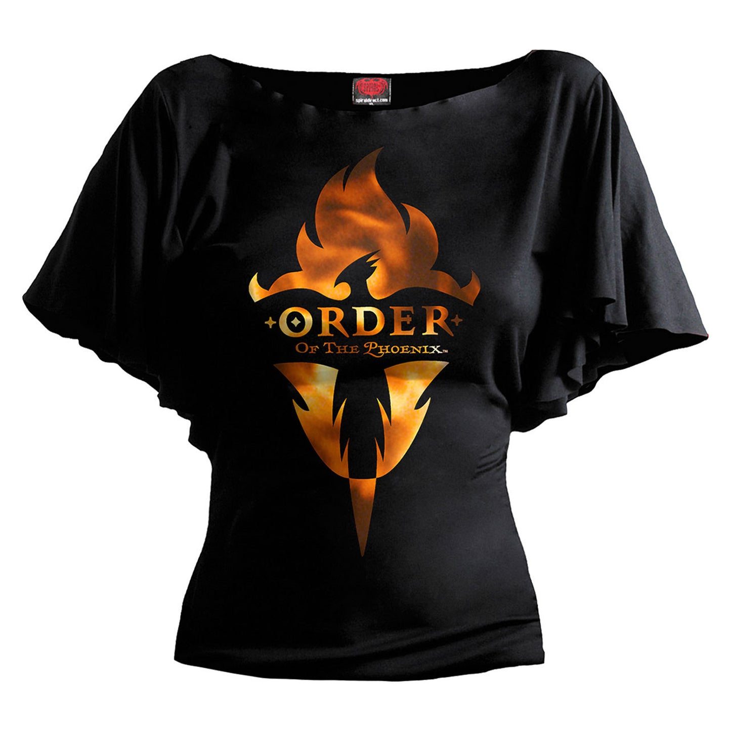 Black - Front - Harry Potter Womens-Ladies The Order Of The Phoenix Back Print Boat Neck T-Shirt