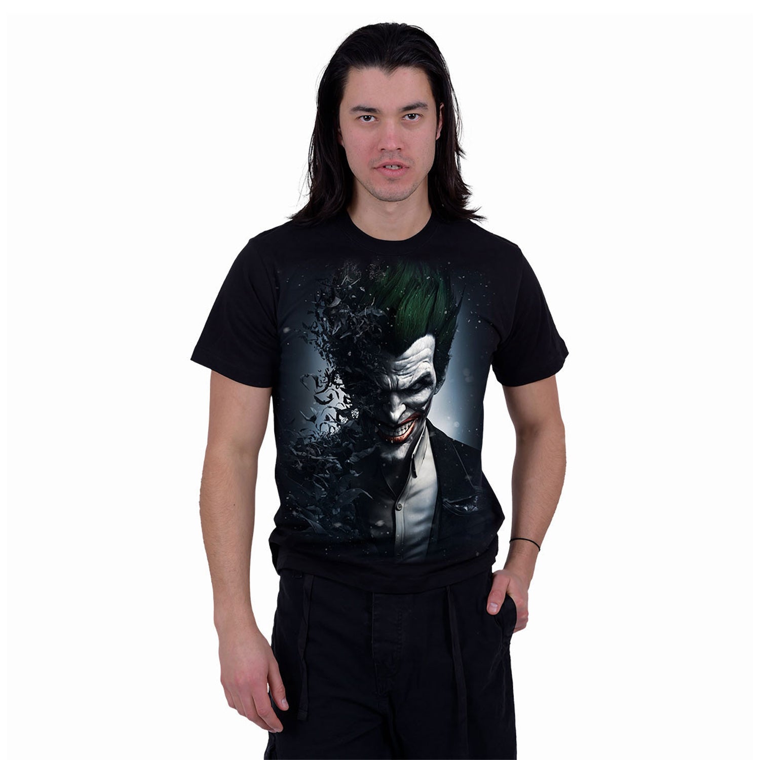 Black - Side - DC Comics Unisex Adult Batman & Joker Back Print T-Shirt