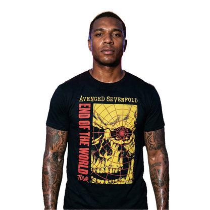 Black - Back - Avenged Sevenfold Unisex Adult End Of The World Tour T-Shirt