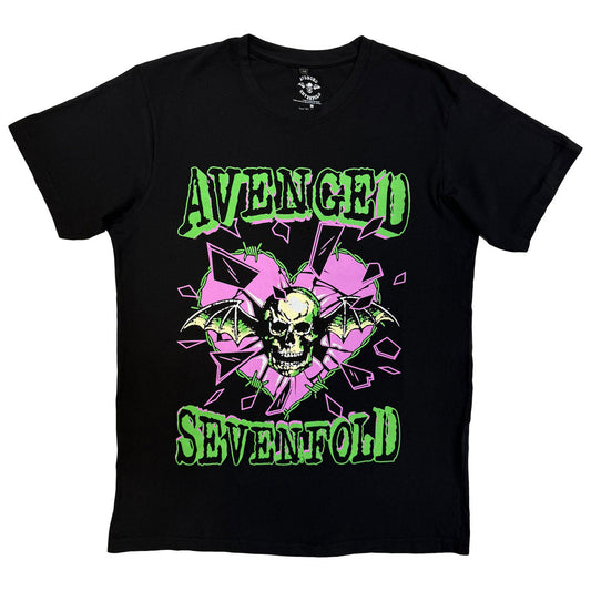 Black - Front - Avenged Sevenfold Unisex Adult Heart Break T-Shirt