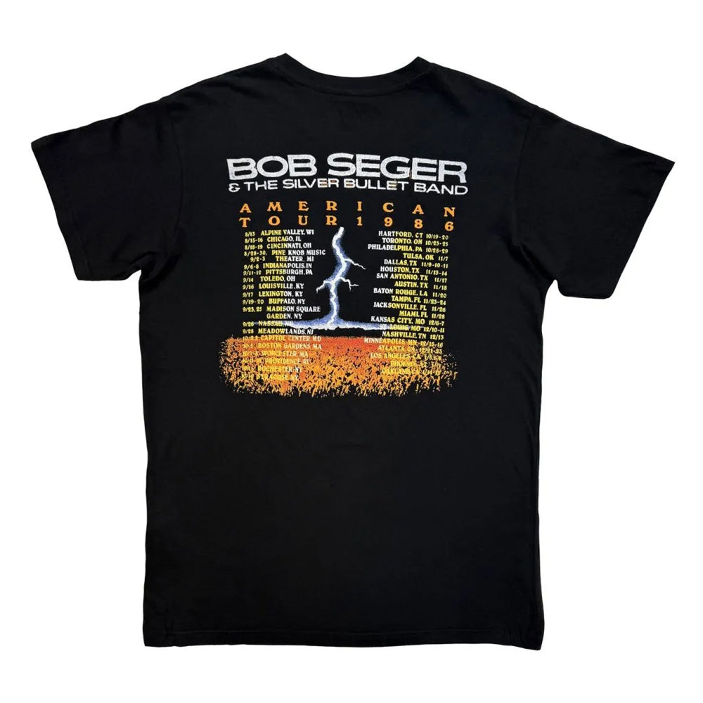Black - Back - Bob Seger & The Silver Bullet Band Unisex Adult American Storm T-Shirt