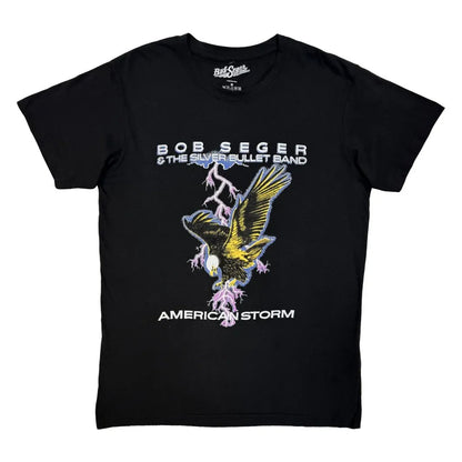 Black - Front - Bob Seger & The Silver Bullet Band Unisex Adult American Storm T-Shirt