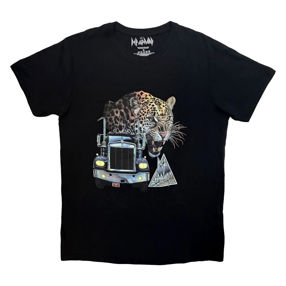 Black - Front - Def Leppard Unisex Adult Truck T-Shirt