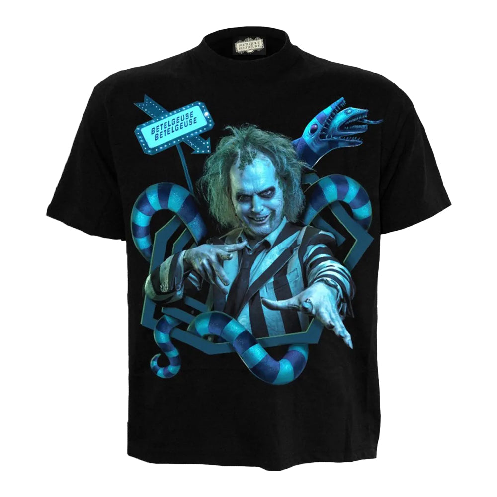 Black - Front - Beetlejuice Beetlejuice Unisex Adult Sandworm Portal T-Shirt