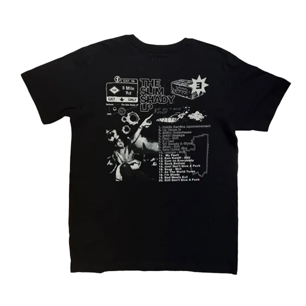 Black - Back - Eminem Unisex Adult Slim Shady Back Print T-Shirt