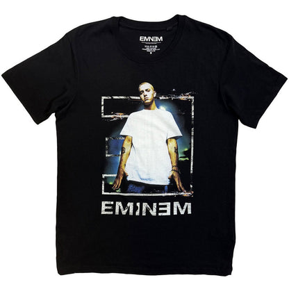 Black - Front - Eminem Unisex Adult Pose T-Shirt