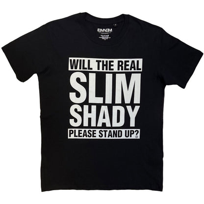 Black - Front - Eminem Unisex Adult Please Stand Up T-Shirt