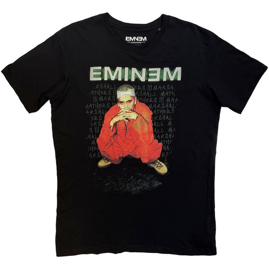 Black - Front - Eminem Unisex Adult Song Lyrics T-Shirt