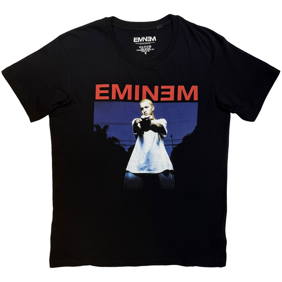 Black - Front - Eminem Unisex Adult Photo Print T-Shirt