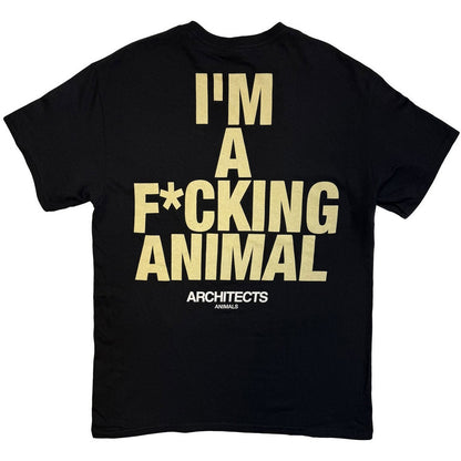 Black - Back - Architects Unisex Adult I´m A F*cking Animal Back Print T-Shirt