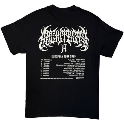Black - Back - Architects Unisex Adult TSTE & AB EU Tour 25 Skeleton Back Print T-Shirt