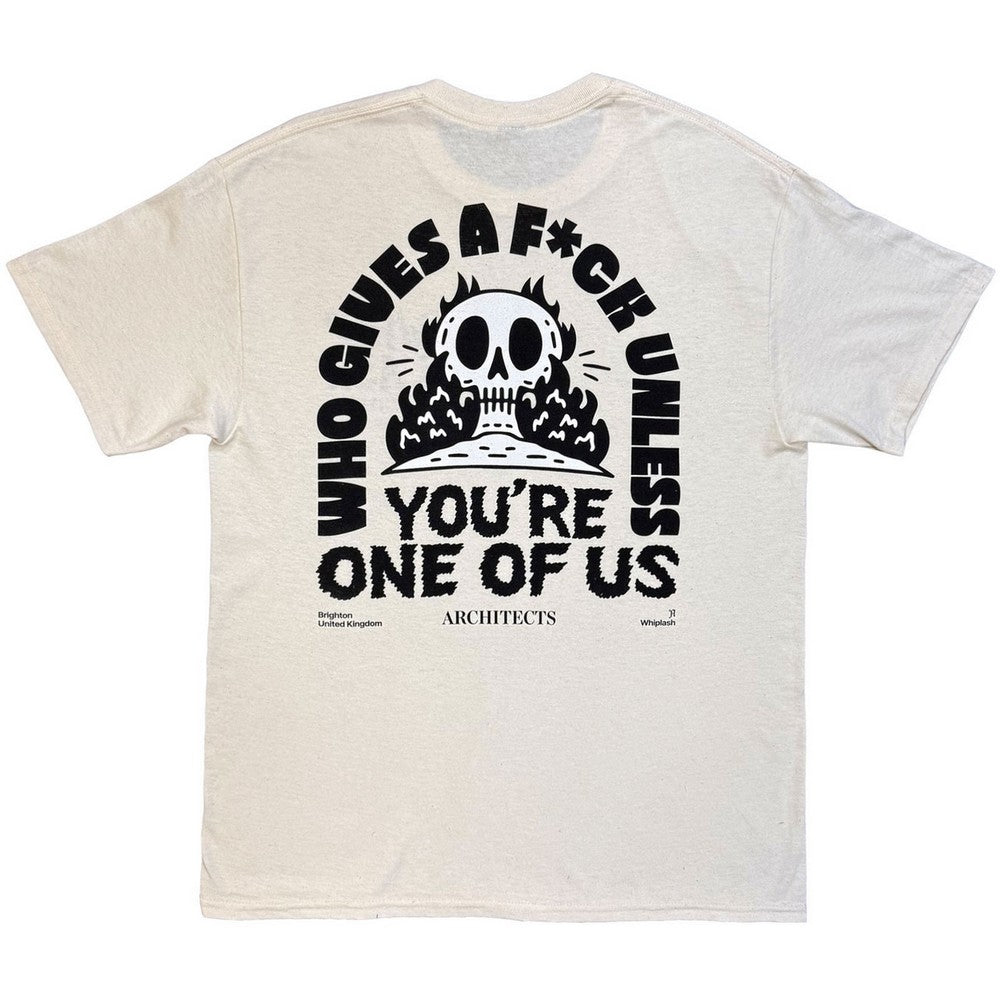 Natural - Back - Architects Unisex Adult Whiplash Who Gives A Fuck Back Print T-Shirt