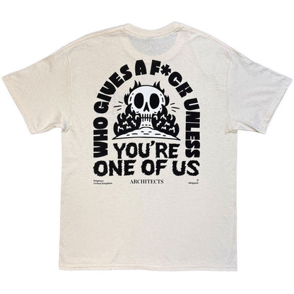 Natural - Back - Architects Unisex Adult Whiplash Who Gives A Fuck Back Print T-Shirt