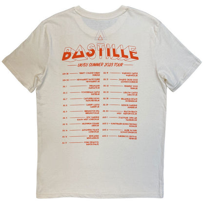 Natural - Back - Bastille Unisex Adult Summer UK & EU Tour 2023 Back Print T-Shirt