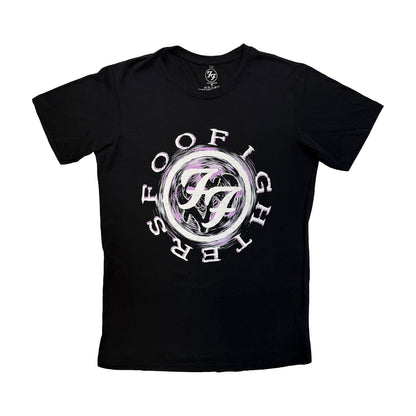 Black - Front - Foo Fighters Unisex Adult Wheel Logo Shadow T-Shirt