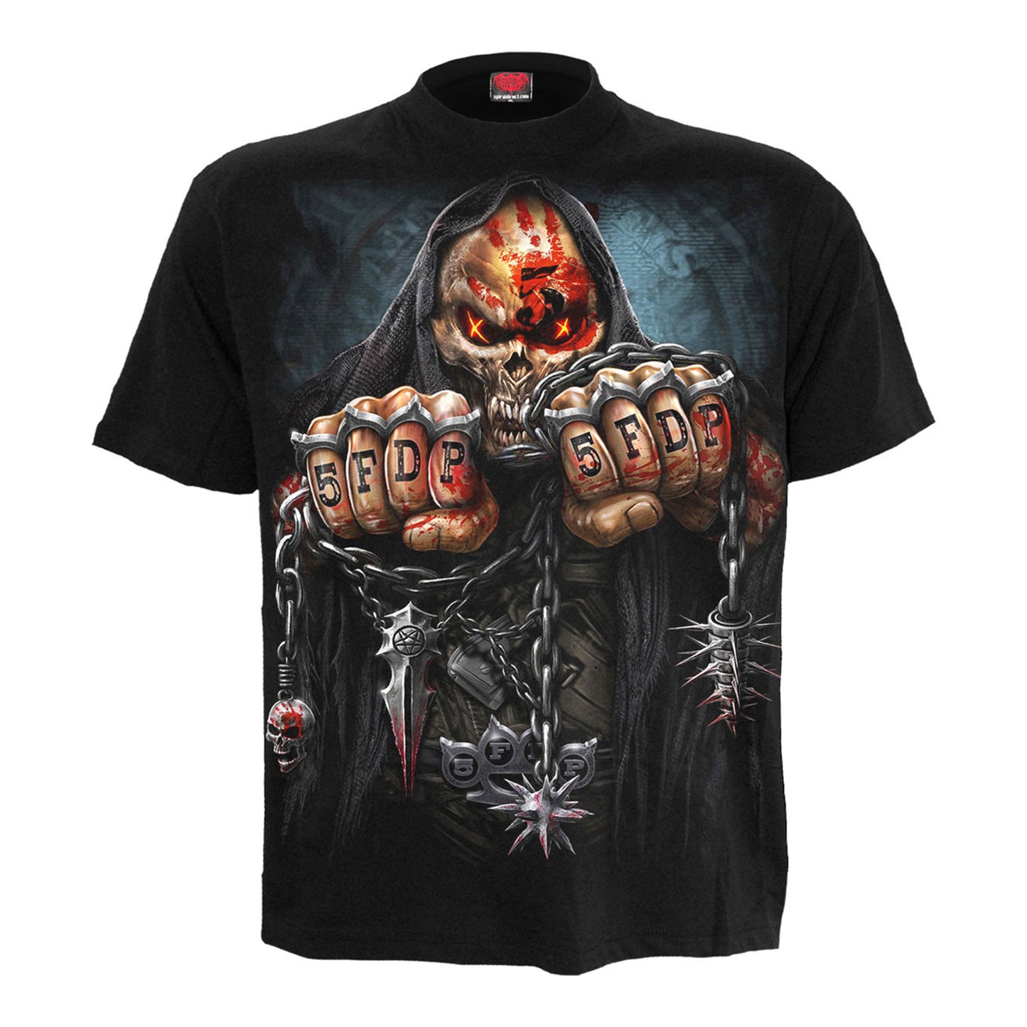 Black - Front - Five Finger Death Punch Unisex Adult Game Over Back Print T-Shirt