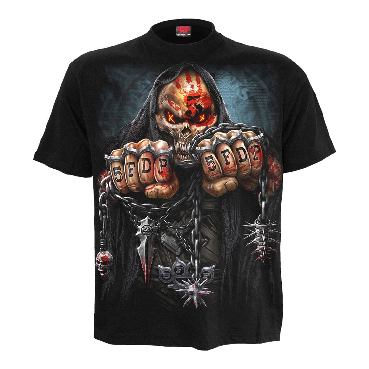 Black - Front - Five Finger Death Punch Unisex Adult Game Over Back Print T-Shirt