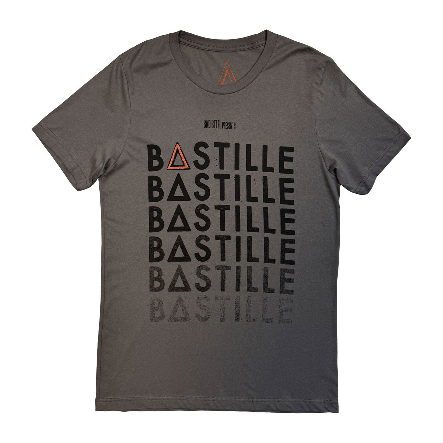 Charcoal Grey - Front - Bastille Unisex Adult Repeat Logo Back Print T-Shirt