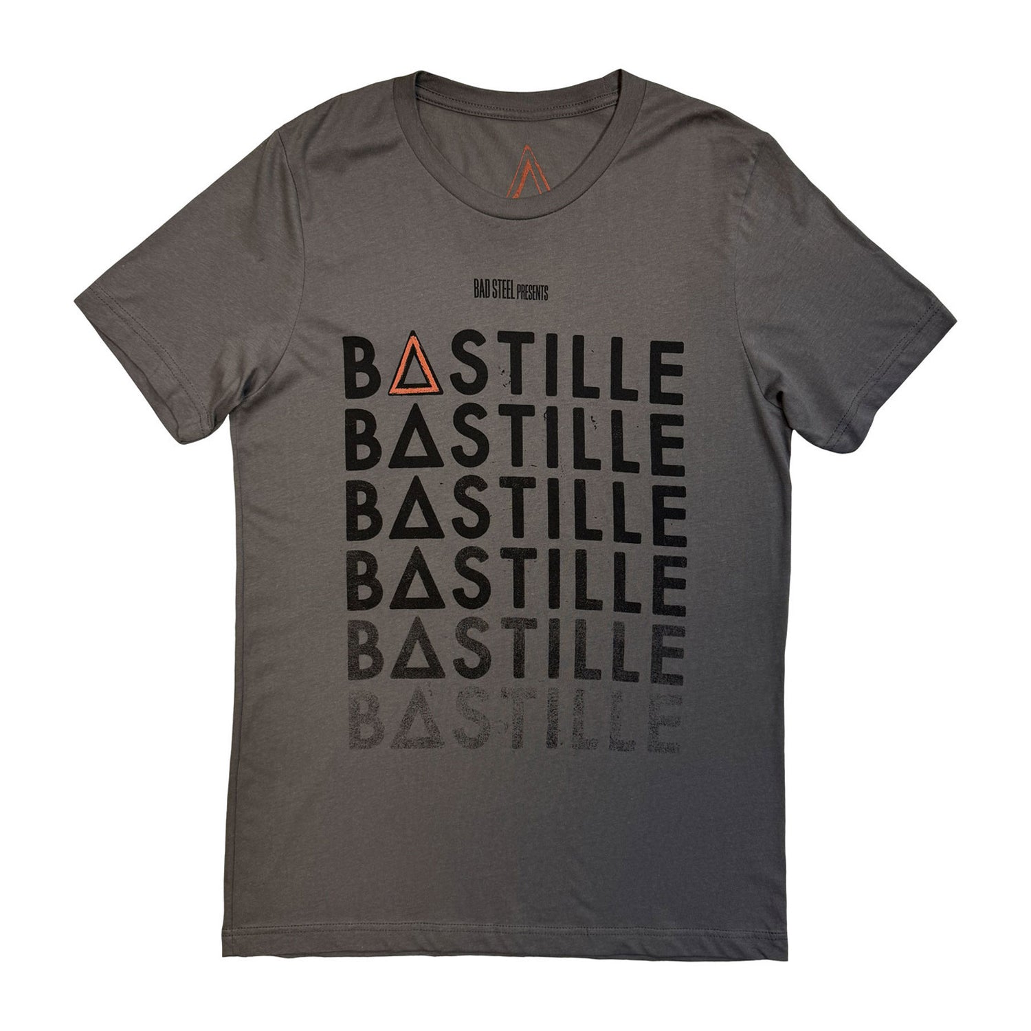 Charcoal Grey - Front - Bastille Unisex Adult Repeat Logo Back Print T-Shirt