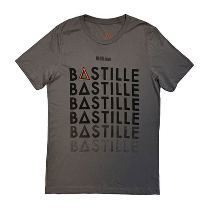 Charcoal Grey - Front - Bastille Unisex Adult Repeat Logo Back Print T-Shirt