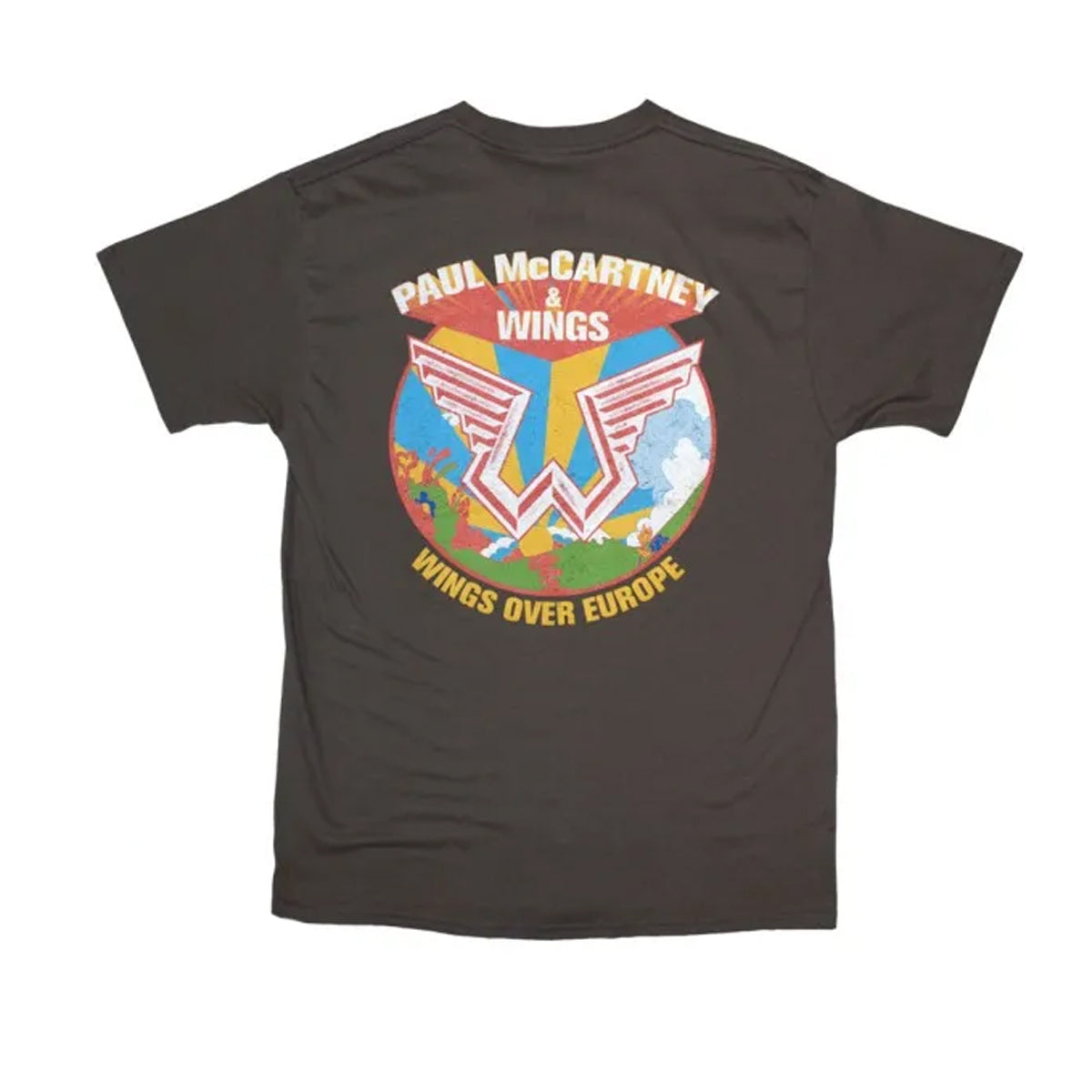 Charcoal Grey - Back - Paul McCartney Unisex Adult Wings Over Europe T-Shirt