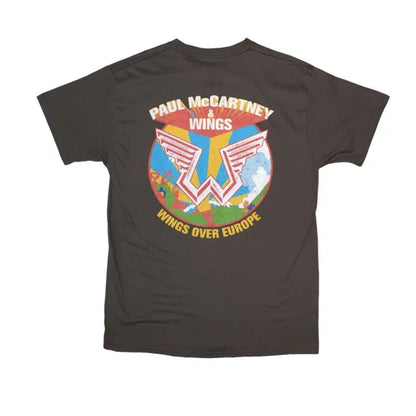 Charcoal Grey - Back - Paul McCartney Unisex Adult Wings Over Europe T-Shirt