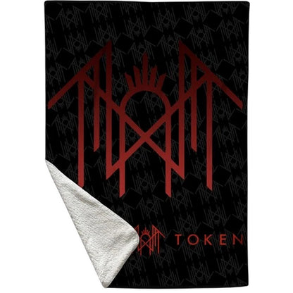 Multicoloured - Back - Sleep Token Sherpa Fleece Red Logo Blanket