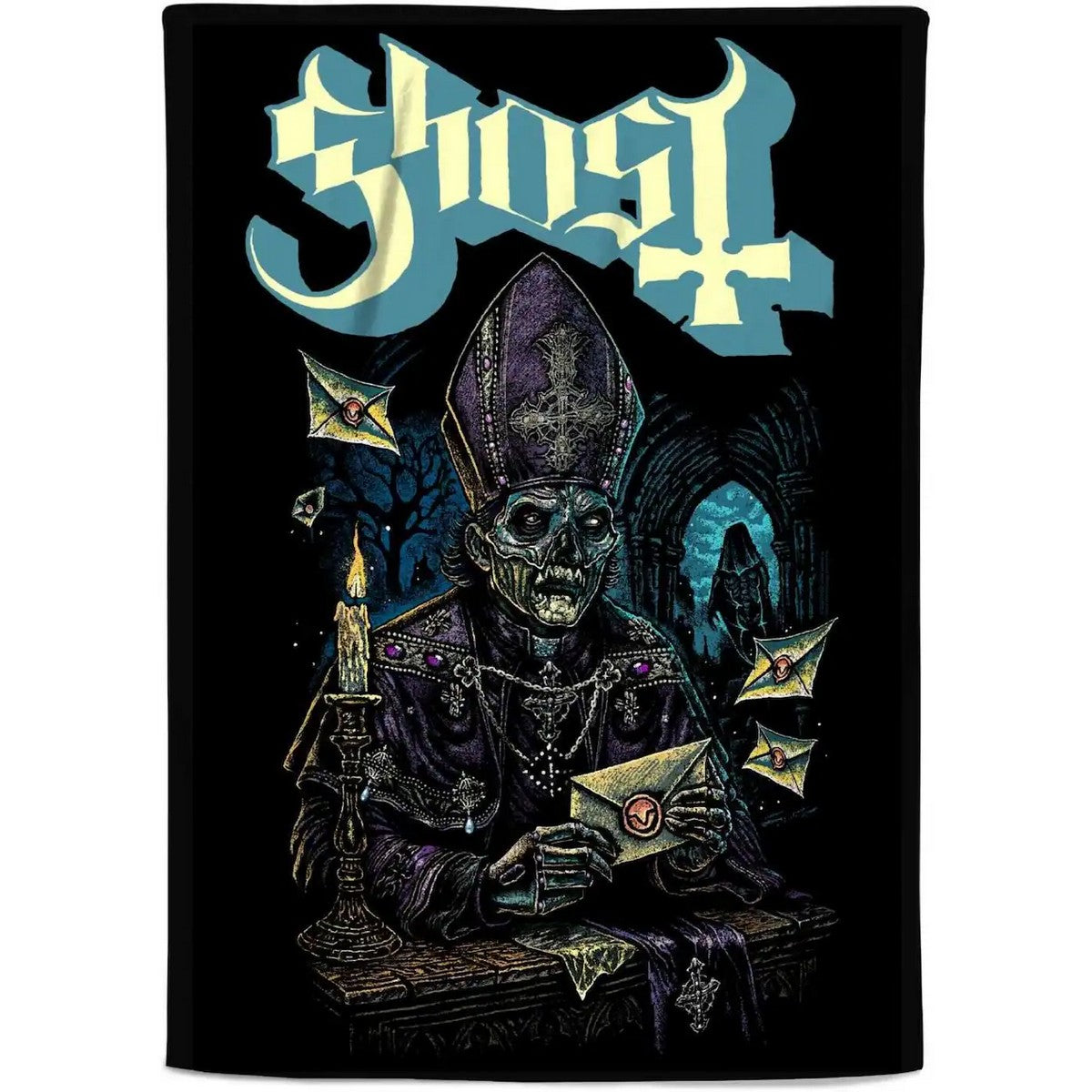 Multicoloured - Front - Ghost Missive Sherpa Fleece Logo Blanket