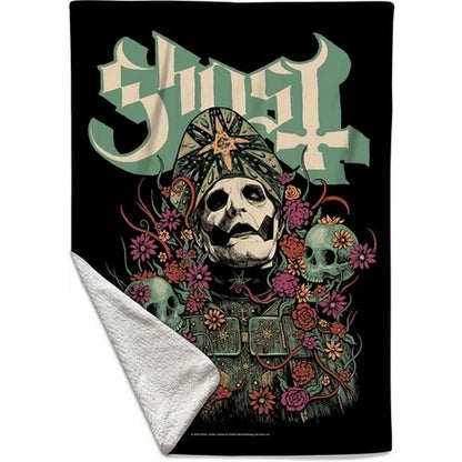 Multicoloured - Back - Ghost Bliss Sherpa Fleece Blanket