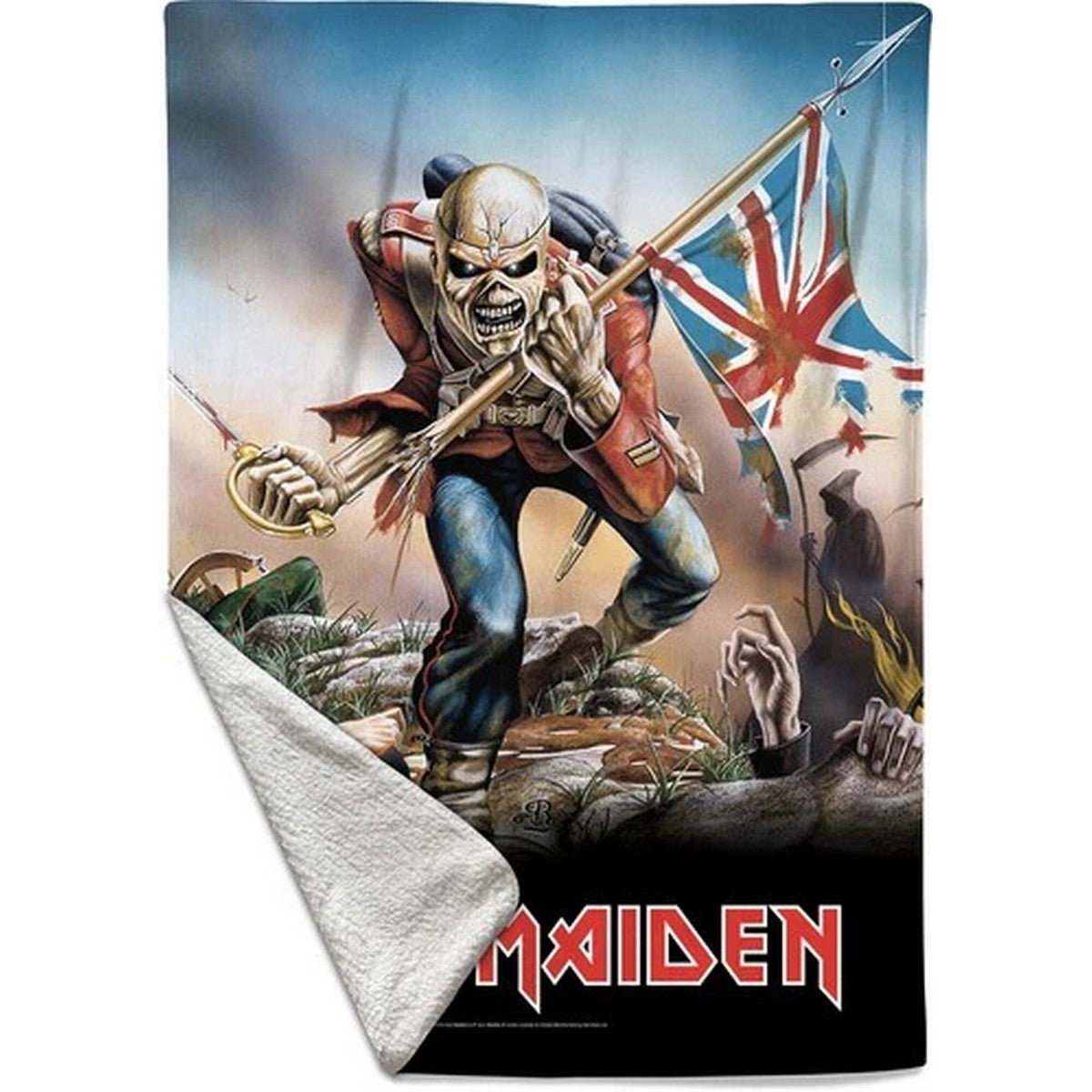 Multicoloured - Side - Iron Maiden The Trooper Sherpa Fleece Blanket