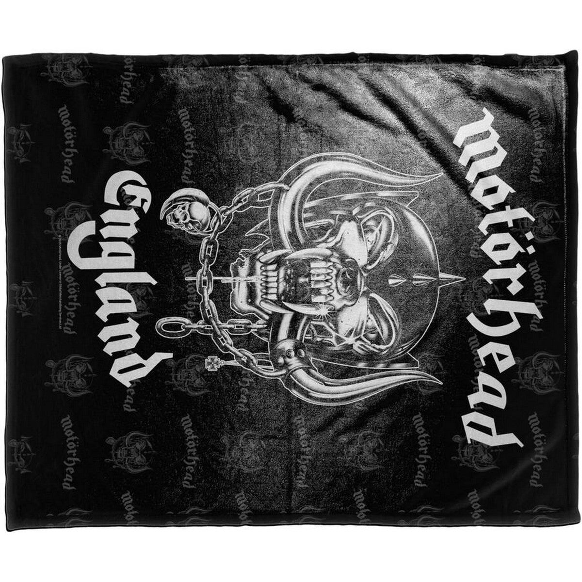 Black-White - Back - Motorhead England Sherpa Fleece Blanket