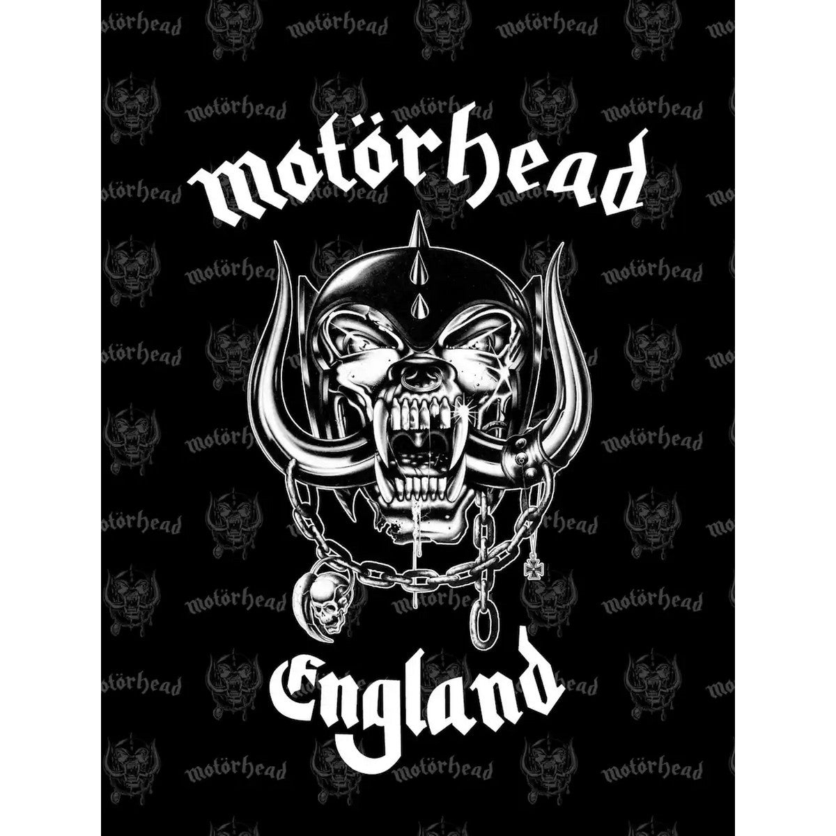 Black-White - Front - Motorhead England Sherpa Fleece Blanket