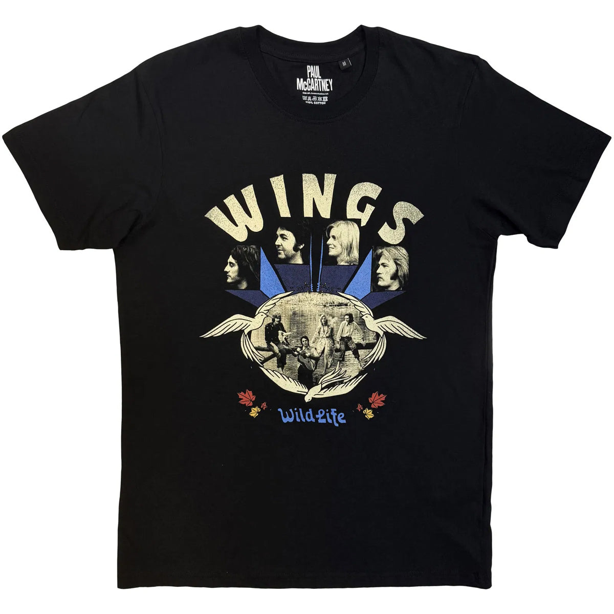 Black - Front - Paul McCartney Unisex Adult Wildlife T-Shirt