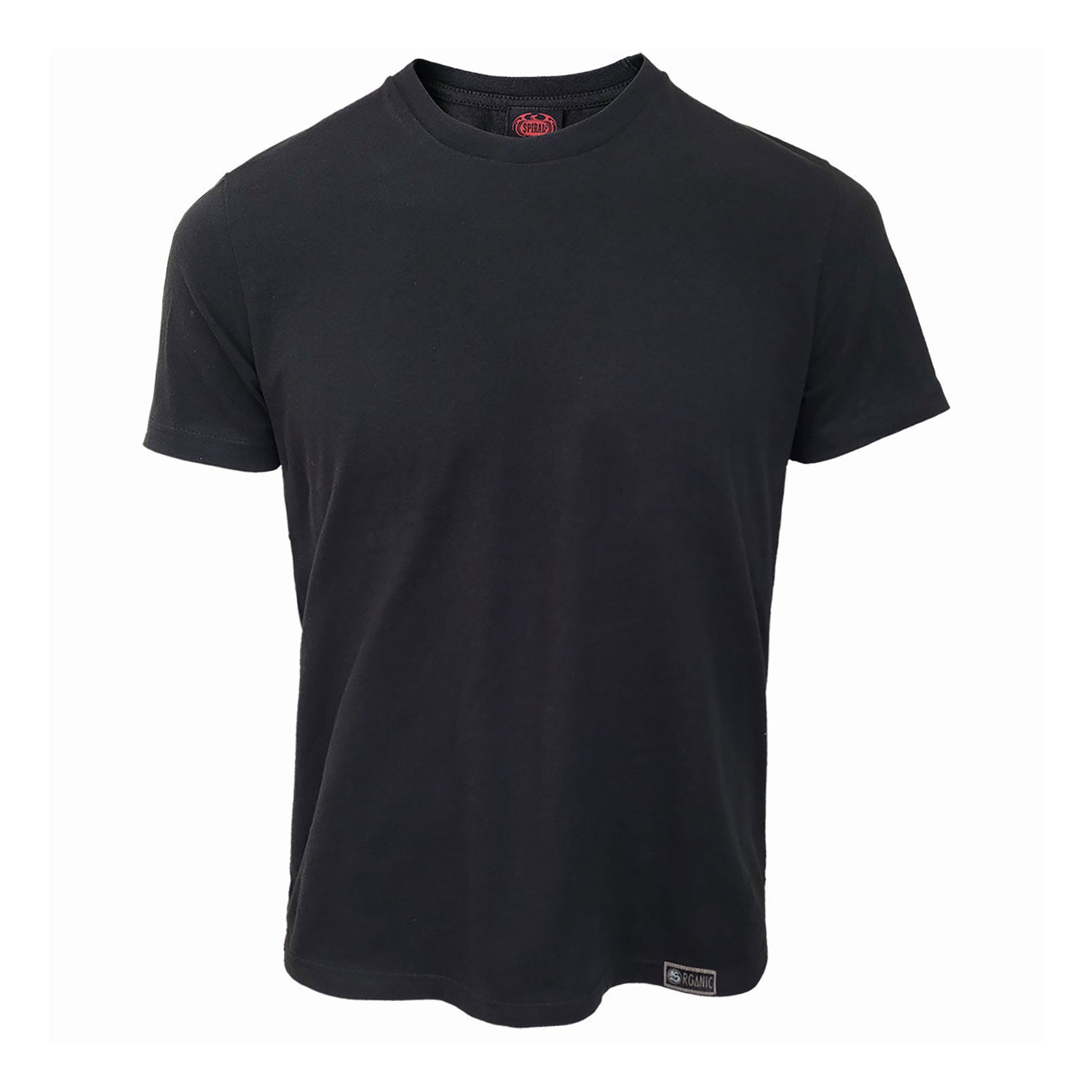 Black - Front - Spiral Direct Unisex Adult Plain Organic T-Shirt