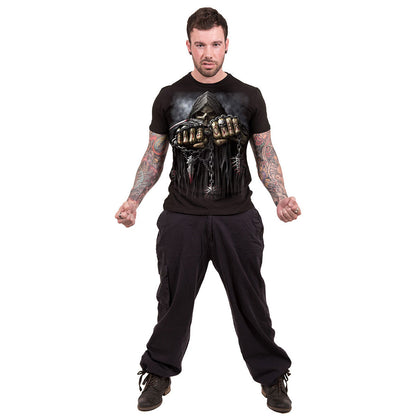 Black - Side - Spiral Direct Unisex Adult Game Over Back Print T-Shirt