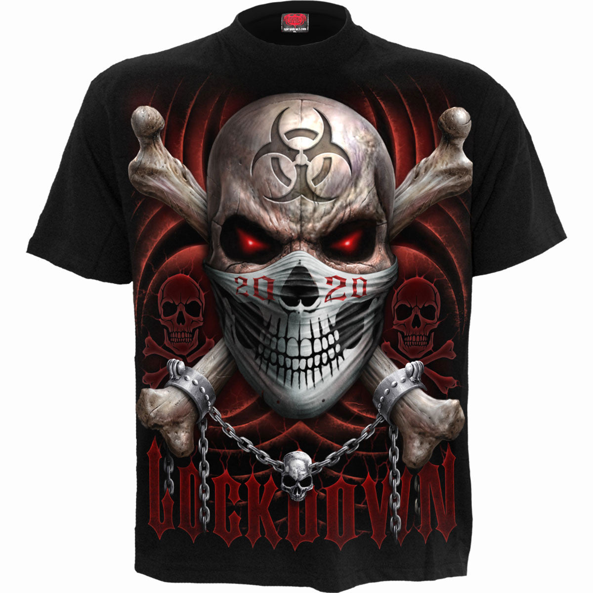 Black - Front - Spiral Direct Unisex Adult Lockdown 2020 Back Print T-Shirt