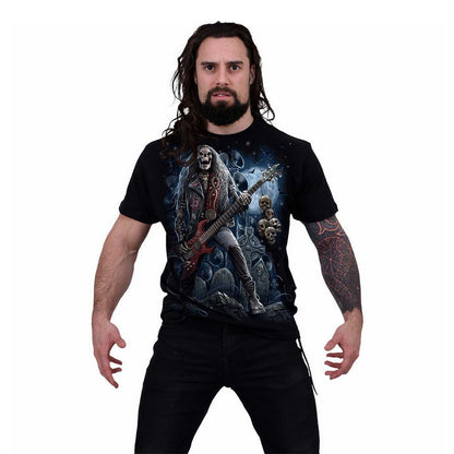 Black - Back - Spiral Direct Unisex Adult Grim Rocker Back Print T-Shirt