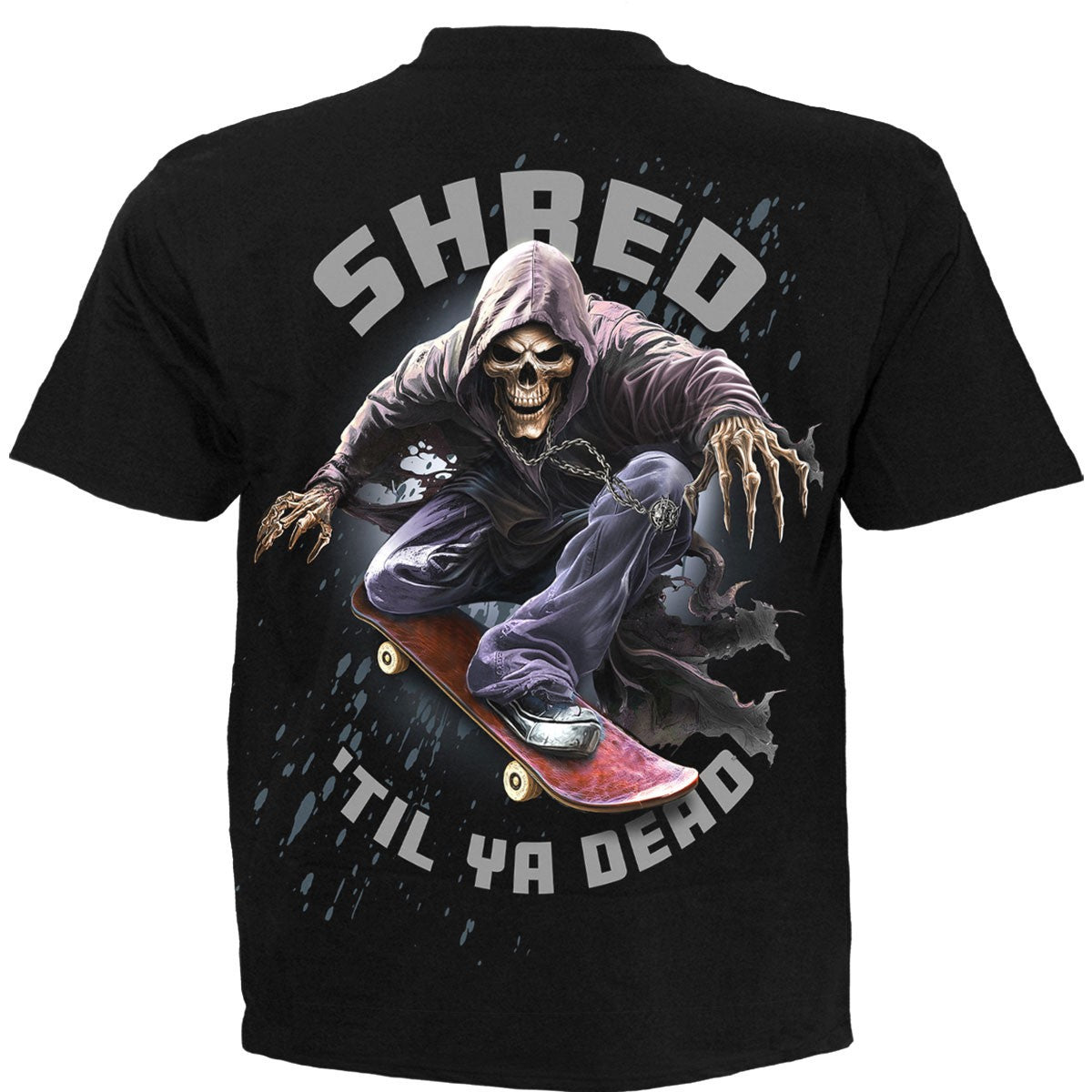 Black - Back - Spiral Direct Unisex Adult Soul Boarder Back Print T-Shirt