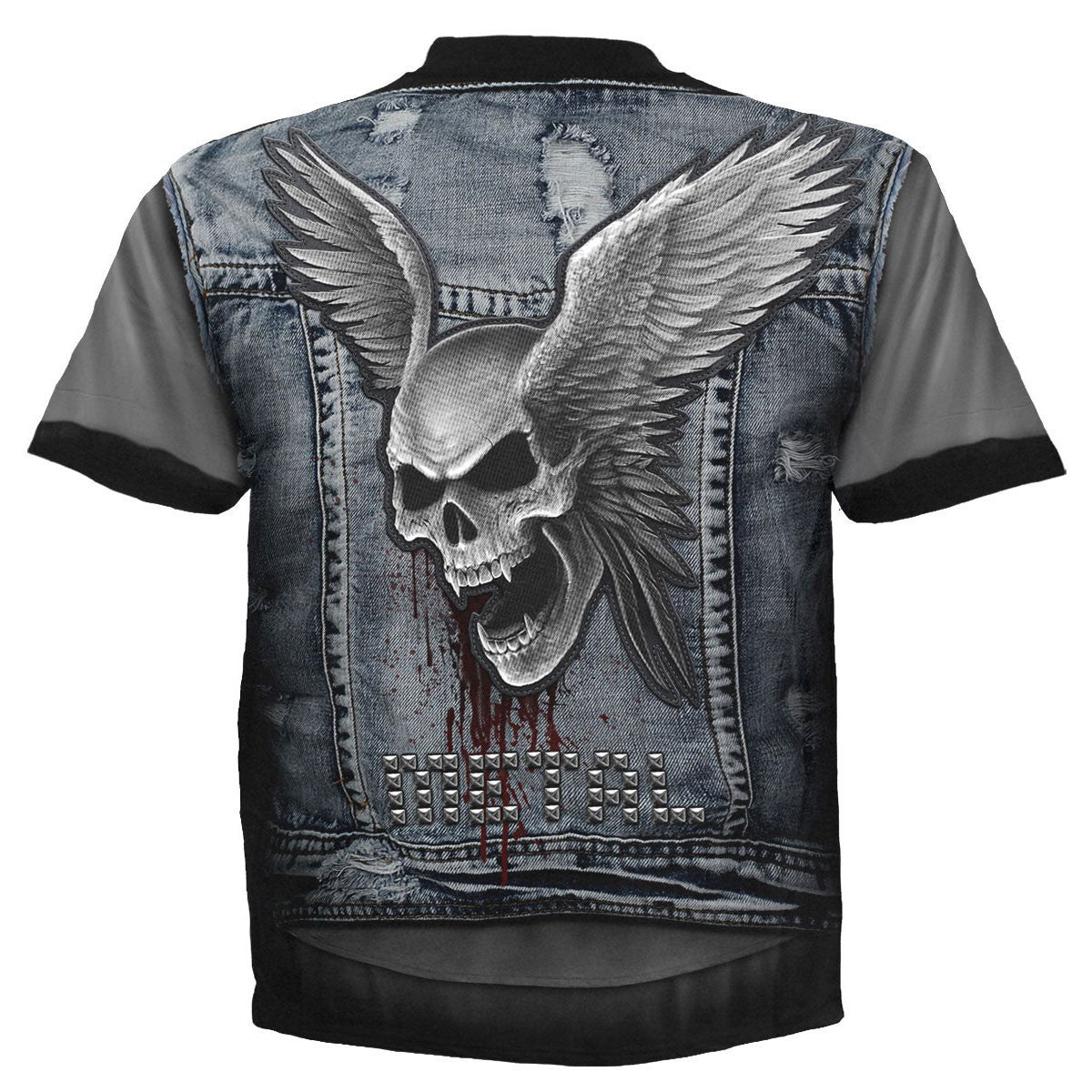 Black - Back - Spiral Direct Unisex Adult Thrash Metal All-Over Print T-Shirt