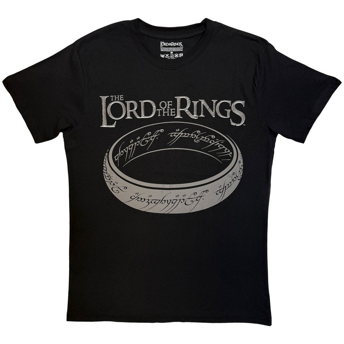 Black - Front - Lord Of The Rings Unisex Adult Greyscale Ring T-Shirt