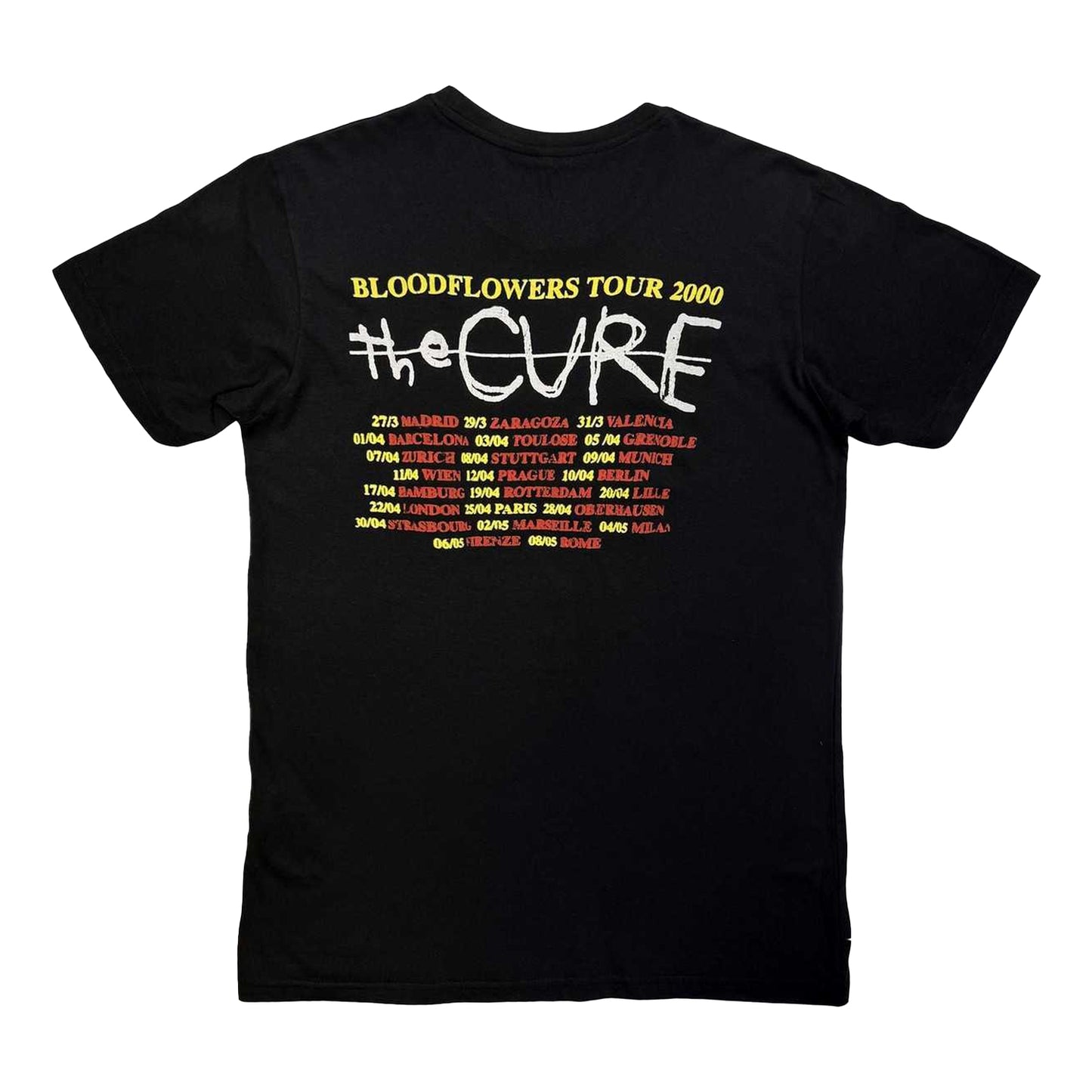 Black - Back - The Cure Unisex Adult Bloodflowers Tour ´00 T-Shirt